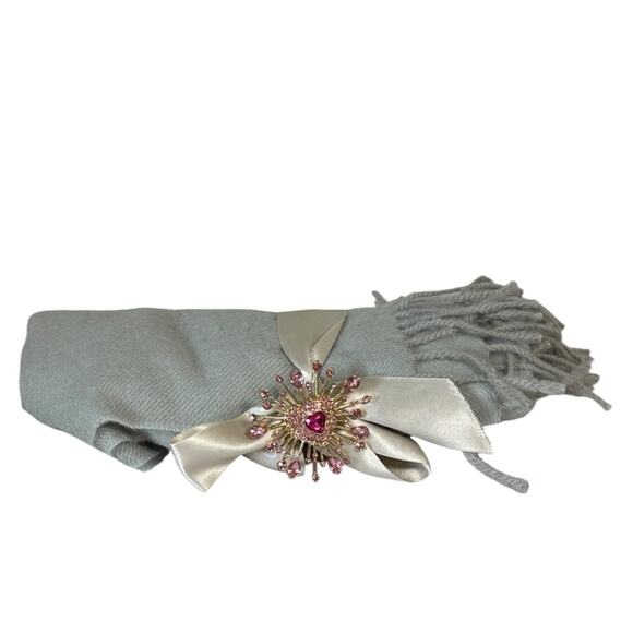 NWT Shupaca 100% Baby Alpaca Scarf in Light Gray - Picture 2 of 6